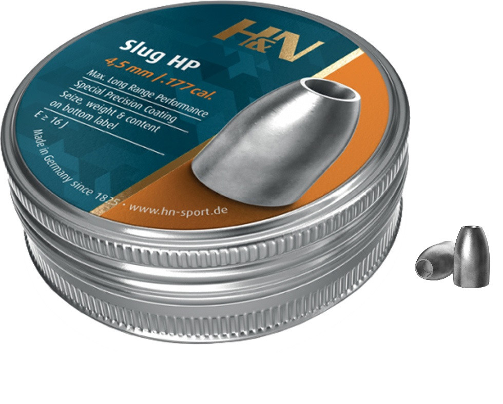 Кулі пневматичні H&N Slug HP 4.5 мм, вага 1.3 грама 250 шт/уп