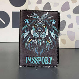 Обкладинка на паспорт "Лев абстракція", Обложка для паспорта экокожа "Лев абстракция" 127