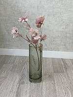Стеклянная прозрачная ваза для цветов и декора 30 см