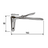Дзеркало ректальне двостулкове вікончасте Sims, 15 см, J-36-203, фото 2