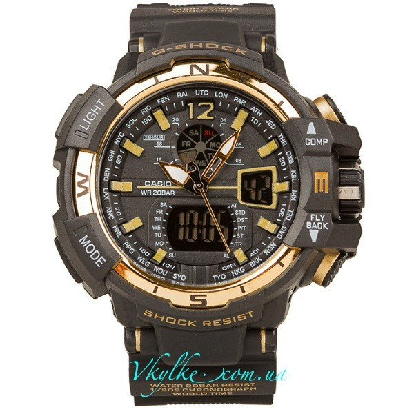 Спортивні годинник Casio G-Shock GW-A1100 чорно-золоті