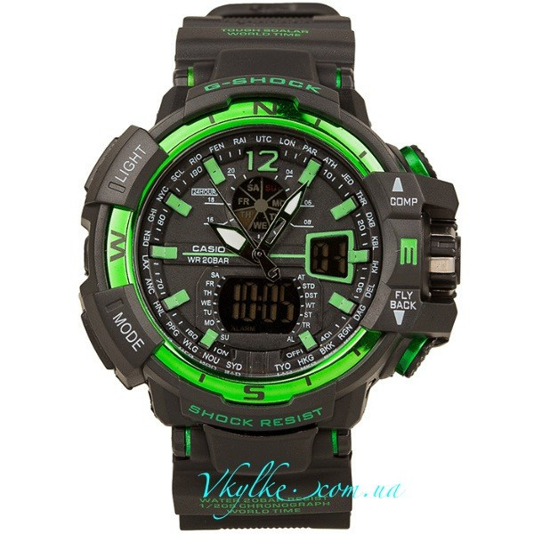Спортивні годинник Casio G-Shock GW-A1100 чорно-зелений