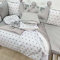 Постільна білизна в ліжечко "Корона", комплект постільної білизни в ліжечко подушки, коса