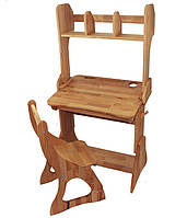 Комплект Парта, стілець і надбудова Ростишка каркас дерево бук, ширина 60 см (Mobler TM)