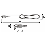 Ретрактор гострий 22 cм, три-зубий, J-19-147, фото 2