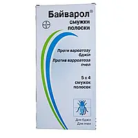 Смужки Bayer Байварол для виявлення і знищення кліщів варроа, 1 блістер (4 смужки) 07\2026