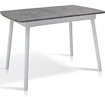 Стіл обідній розкладний на металевих ніжках Соло світло-сірий, метал білий ТМ Мікс Мебель
