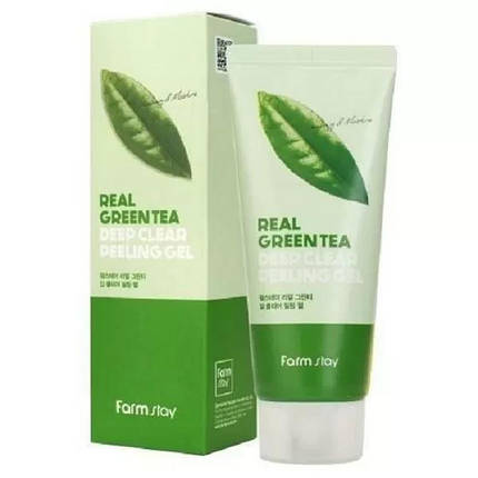 Глибоко очищувальний пілінг-гель для обличчя FarmStay Green Tea Deep Clear Peeling Gel 100ml, фото 1