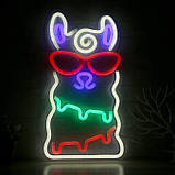 Настінний неоновий світильник нічник Альпака 41*22 см, фото 7