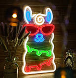 Настінний неоновий світильник нічник Альпака 41*22 см, фото 8