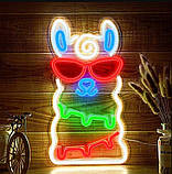 Настінний неоновий світильник нічник Альпака 41*22 см, фото 2