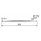 Кюретка кісткова, 21 см, двостороння 7х5 мм / 5х5 мм, JO-21-276, фото 2