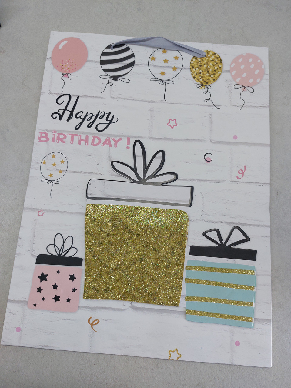 Пакет подарунковий 40×30 см із блиском мікс, фото 1