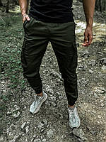 Штаны мужские карго STORM хаки прямые демисезонные | штаны с карманами осенние весенние