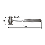 Молоток для щелепи Collin Bone Mallet 20 см, діаметр 30 мм з фігурним двостороннім обушком, ручка плоска, JO-21-157, фото 2