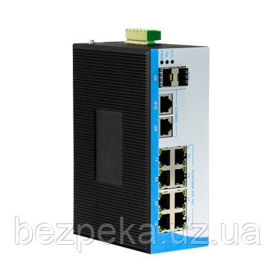 POE комутатор 12-ти портовий индустр. HongRui HR600-AFG-822S, фото 1
