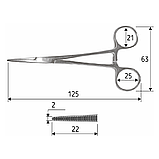 Затискач Halsted-Mosquito, прямий, 12,5 см, J-17-021, фото 2