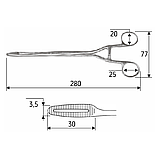 Затискач Sims-Maier, 28 см, прямий (корнцанг), J-18-055, фото 2