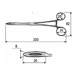Затискач для ватних тампонів Gross-Maier прямий 20 cм (корнцанг),  J-18-038, фото 2
