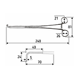 Затискач для жовчних протоків Finocchietto, 24 см, J-17-258, фото 2
