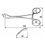 Затискач для операційної білизни Backhaus, 13см, J-18-010, фото 2