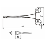 Затискач для утримування Pennington, 15,5 cм, вікончастий трикутний прямий, J-17-177, фото 2