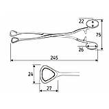 Затискач ректальний для біопсії Leur, 24,5 см, J-36-087, фото 2