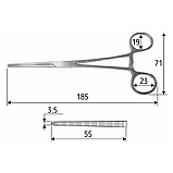 Затискач судинний (Кохер) 1:2 зубий прямий 18,5 см, J-17-392, фото 2