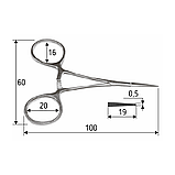 Затискач судинний (екстра тонкий) Mosquito, прямий, 10 см,  J-17-351, фото 2