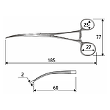 Затискач судинний Bainbridge 18,5 см, зігнутий, J-17-153, фото 2