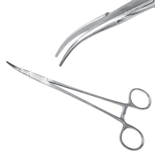 Затискач судинний Halsted-Mosquito, зігнутий, 18 см, J-17-034, фото 1