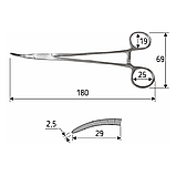 Затискач судинний Halsted-Mosquito, зігнутий, 18 см, J-17-034, фото 2