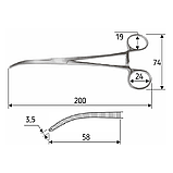 Затискач судинний Rochester - Pean Delicate вигнутий 20 см, J-17-728, фото 2