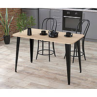 Стол обеденный кухонный прямоугольный нераскладной Линда закругленные углы 120х65 Дуб Борас Loft Design