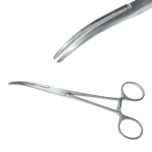 Затискач судинний Rochester-Pean, 16 cм, загнутий, J-17-110, фото 1