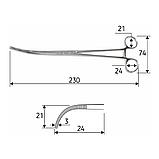 Затискач судинний та препарувальний Mixter 23 cм, J-17-248, фото 2