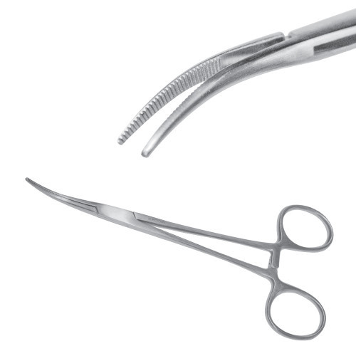 Затискач судинний Келлі-Ранкіна, 16 см, загнутий, J-17-046, фото 1