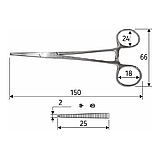Затискач судинний Леріча (Кохер), прямий, 15 см, J-17-059, фото 2
