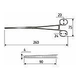 Затискач судинний Rochester-Pean, 26 cм, прямий, J-17-107, фото 2