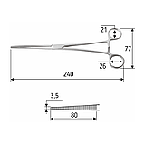 Затискач судинний прямий, Rochester-Pean, 24 см, J-17-106, фото 2