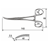 Затискач судинний загнутий Rochester-Pean, 14 cм, J-17-109, фото 2