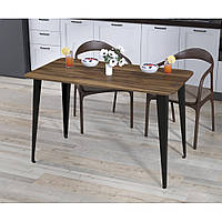 Стол обеденный кухонный прямоугольный нераскладной Линда закругленные углы 120х65 Орех Модена Loft Design
