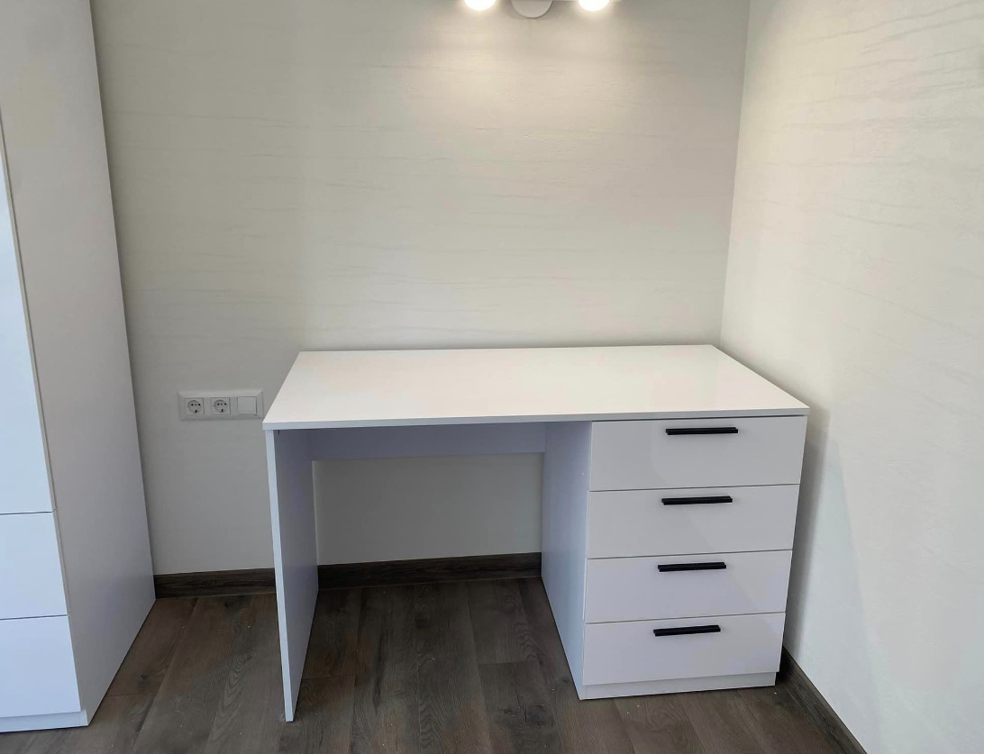 Стіл письмовий 4шх Хеппі Білий глянець, фото 1