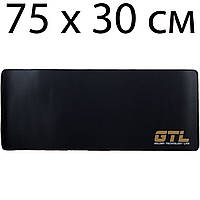 Коврик для мыши игровой GTL Gaming 750х300х3 мм, черный, большой размер XXL на весь стол, геймерский для мышки