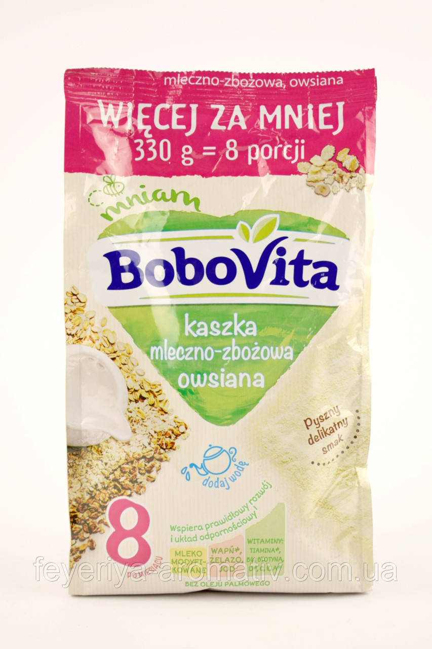 Дитяча молочно-зернова вівсяна каша Bobovita 330g (Польща)