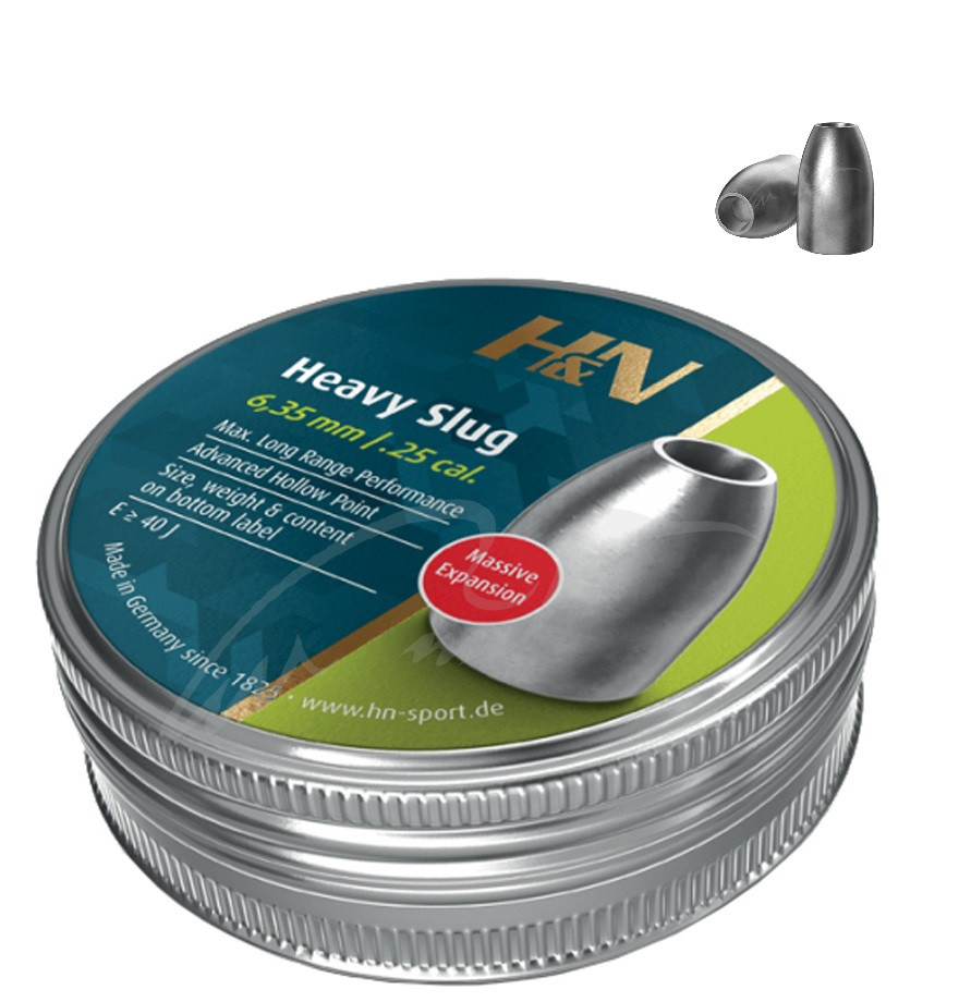 Кулі пневматичні H&N Slug HP Heavy 6.35 мм. 2.72г. 120 шт/уп