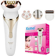 Женский эпилятор Kemei Km-296 с насадками для удаления нежелательных волос (Белый)
