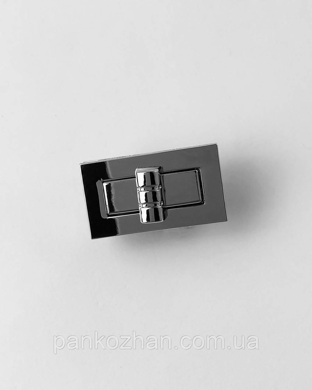 Замок для сумки врізний прямокутний, 4х2.2см, НІКЕЛЬ, фото 1