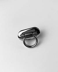 Замок для сумки врізний петелька, 4.2х2.2см, НІКЕЛЬ