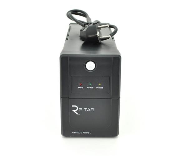 ИБП Ritar  RTP650L-U (390W) Proxima-L, LED, AVR, 2st, USB, 2xSCHUKO socket, 1x12V7Ah, plastik Case ( 340 x 140
